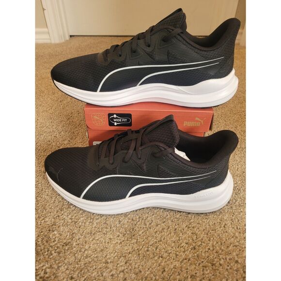Puma Reflect Lite Wide Men\'s Size 10.5 Black White Running Shoes NIB main image 5